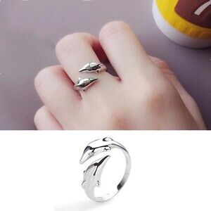 Sterling s925 silver Dolphin Wrap Ring Adjustable